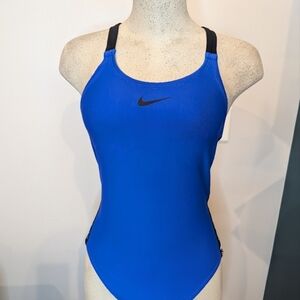 Nike Women's Racerback one piece Blue Swimsuit.Size 12 fits 8/10 NWOT